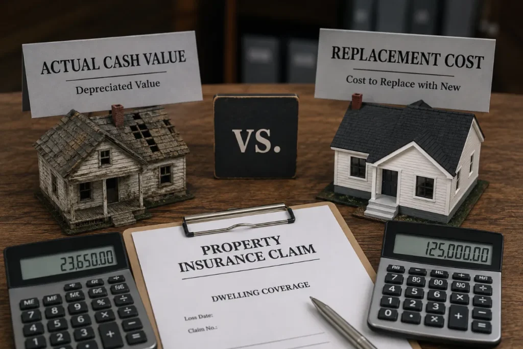 Actual cash value compared with replacement cost on a Colorado property claim