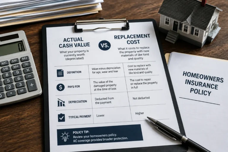 Calculating actual cash value and depreciation on a homeowners insurance claim