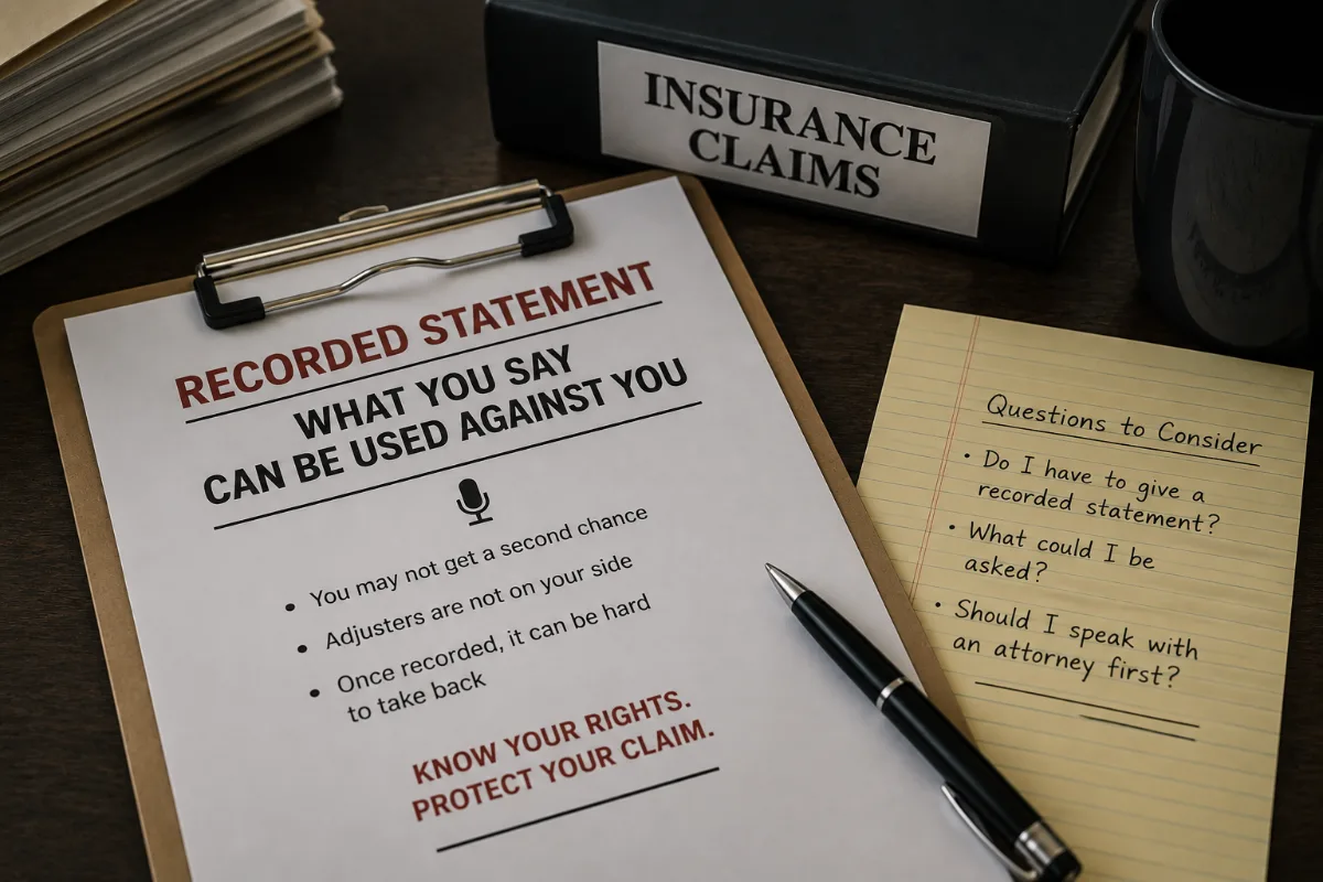 Should I Give an Insurance Adjuster a Recorded Statement After a Colorado Crash?